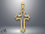 Load image into Gallery viewer, 14K Yellow Gold Cut-Out Cross Charm with Necklace Chain Options