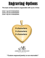 Load image into Gallery viewer, 14K Yellow Gold Pink and Green Enameled Floral MOM Script 20mm Heart Locket | Build Your Locket Necklace with Engraving, Photo insertions, and Chain Options