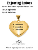 Load image into Gallery viewer, 14K Yellow Gold Polished White Agate MOM Script 18mm Heart Locket | Build Your Locket Necklace with Engraving, Photo insertions, and Chain Options