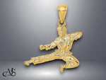 Load image into Gallery viewer, 14K Yellow Gold 3-D Karate Man Pendant with Necklace Chain Options