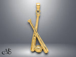 Load image into Gallery viewer, 14K Yellow Gold 2-D Baseball Bats and Ball Charm with Necklace Chain Options
