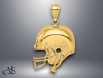 Load image into Gallery viewer, 14K Yellow Gold 2-D Polished Football Helmet Charm with Necklace Chain Options
