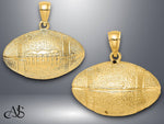 Load image into Gallery viewer, 14K Yellow Gold 3-D Football Horizontal Pendant with Necklace Chain Options