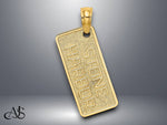 Load image into Gallery viewer, 14K Yellow Gold Textured STONE HARBOR License Plate with Necklace Chain Options