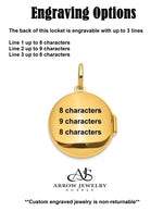 Load image into Gallery viewer, 14K Yellow Gold White Rhodium Diamond Star and Moon 20mm Round Locket | Build Your Locket Necklace with Engraving, Photo insertions, and Chain Options