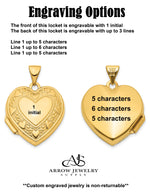 Load image into Gallery viewer, 14K Yellow Gold Heart Border 19mm Heart Locket | Build Your Locket Necklace with Engraving, Photo insertions, and Chain Options