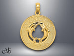 Load image into Gallery viewer, 14K Yellow Gold CANCUN w/ Dolphin Circle Charm with Necklace Chain Options