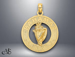Load image into Gallery viewer, 14K Yellow Gold BAHAMAS W/ Conch Shell Circle Charm with Necklace Chain Options