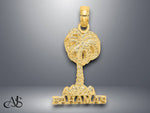 Load image into Gallery viewer, 14K Yellow Gold BAHAMAS Palm Tree Charm with Necklace Chain Options