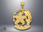 Load image into Gallery viewer, 14K Yellow Gold FLORIDA Starfish and Dolphin Wave Charm with Necklace Chain Options
