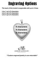 Load image into Gallery viewer, Sterling Silver Rhodium-plated 16mm Enameled & D/C Love Heart Locket Locket | Build Your Locket Necklace with Engraving, Photo insertions, and Chain Options