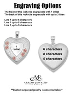 Load image into Gallery viewer, Sterling Silver Rhodium-plated 24mm Enameled Floral Border Heart Locket | Build Your Locket Necklace with Engraving, Photo insertions, and Chain Options