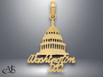 Load image into Gallery viewer, 14K Yellow Gold WASHINGTON D.C. Capital Building Charm with Necklace Chain Options