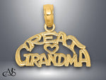 Load image into Gallery viewer, 14K Yellow Gold Block and Engraved GREAT GRANDMA Charm with Necklace Chain Options