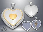 Load image into Gallery viewer, Sterling Silver Rhodium-plated 20mm D/C Grandma Heart Locket | Build Your Locket Necklace with Engraving, Photo insertions, and Chain Options