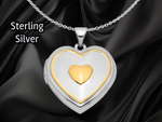 Load image into Gallery viewer, Sterling Silver Rhodium-plated 20mm D/C Grandma Heart Locket | Build Your Locket Necklace with Engraving, Photo insertions, and Chain Options