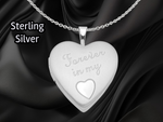 Load image into Gallery viewer, Sterling Silver Rhodium-plated 20mm D/C Grandma Heart Locket | Build Your Locket Necklace with Engraving, Photo insertions, and Chain Options