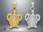 Load image into Gallery viewer, 14K Yellow White Gold Textured Sea Turtle Charm with Necklace Chain Options