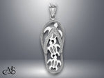 Load image into Gallery viewer, 14K White Gold Flip-Flop Charm with Necklace Chain Options