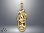 Load image into Gallery viewer, 14K Yellow Gold Flip-Flop Charm with Necklace Chain Options