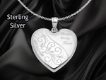 Load image into Gallery viewer, Sterling Silver Filigree Always In My Heart 24mm Heart Locket | Build Your Locket Necklace with Engraving, Photo insertions, and Chain Options