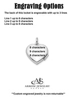 Load image into Gallery viewer, Sterling Silver Mom 15mm Heart Locket | Build Your Locket Necklace with Engraving, Photo insertions, and Chain Options