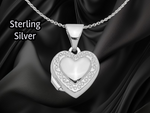 Load image into Gallery viewer, Sterling Silver 10mm Heart Locket | Build Your Locket Necklace with Engraving, Photo insertions, and Chain Options