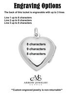 Load image into Gallery viewer, Sterling Silver I Love You Rose Heart Locket | Build Your Locket Necklace with Engraving, Photo insertions, and Chain Options
