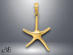 Load image into Gallery viewer, 14K Yellow White Gold Dancing Starfish Charm with Necklace Chain Options