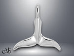 Load image into Gallery viewer, 14K Yellow White Gold 3-D Polished Whale Tail Chain Slide with Necklace Chain Options