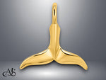 Load image into Gallery viewer, 14K Yellow White Gold 3-D Polished Whale Tail Chain Slide with Necklace Chain Options