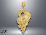 Load image into Gallery viewer, 14K Yellow Gold 2-D Precious Wentletrap Shell Charm with Necklace Chain Options