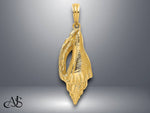 Load image into Gallery viewer, 14K Yellow Gold Polished Elongated Shell Charm with Necklace Chain Options