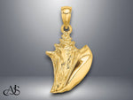 Load image into Gallery viewer, 14K Yellow Gold 3-D Conch Shell Charm with Necklace Chain Options