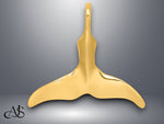Load image into Gallery viewer, 14K Yellow Gold 3-D Polished Whale Tail Charm with Necklace Chain Options