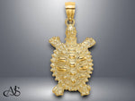 Load image into Gallery viewer, 14K Yellow Gold Land Turtle Charm with Necklace Chain Options