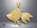 Load image into Gallery viewer, 14K Yellow Gold 2-D & Engraved Striped Fish Charm with Necklace Chain Options