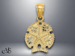 Load image into Gallery viewer, 14K Yellow Gold Starfish on Sand Dollar Charm with Necklace Chain Options