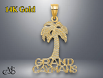 Load image into Gallery viewer, 14K Yellow Gold GRAND CAYMANS Palm Tree Charm with Necklace Chain Options