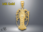 Load image into Gallery viewer, 14K Yellow Gold Florida Lobster Charm with Necklace Chain Options
