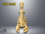 Load image into Gallery viewer, 14K Yellow Gold Polished Moveable Lobster Charm with Necklace Chain Options