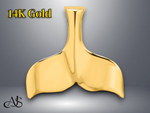 Load image into Gallery viewer, 14K Yellow Gold 3-D Polished Whale Tail Charm with Necklace Chain Options