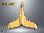 Load image into Gallery viewer, 14K Yellow Gold 3-D Polished Hidden Bail Whale Tail Charm with Necklace Chain Options