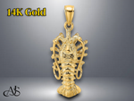 Load image into Gallery viewer, 14K Yellow Gold Polished Florida Lobster Charm with Necklace Chain Options