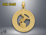 Load image into Gallery viewer, 14K Yellow Gold "lauderdale-by-the-sea fl" with Pelican Charm with Necklace Chain Options