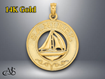 Load image into Gallery viewer, 14K Yellow Gold SANIBEL with Sailboat Circle Charm with Necklace Chain Options