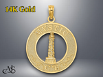 Load image into Gallery viewer, 14K Yellow Gold MYSTIC CT Lighthouse Charm with Necklace Chain Options