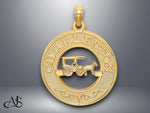 Load image into Gallery viewer, 14K Yellow Gold CHARLESTON Horse and Cart Charm with Necklace Chain Options