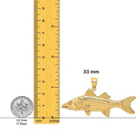 Load image into Gallery viewer, 14K Yellow Gold 3-D Snook Fish Charm with Necklace Chain Options