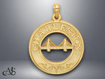 Load image into Gallery viewer, 14K Yellow Gold CHARLESTON Bridge Charm with Necklace Chain Options